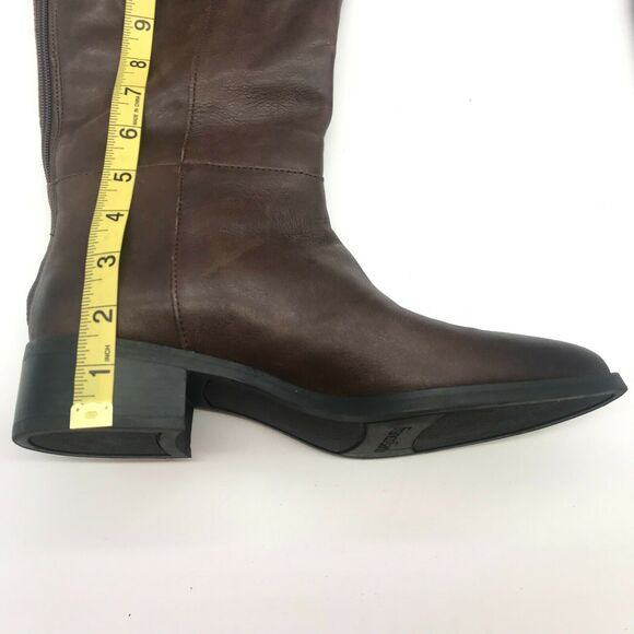 Franco Sarto Womens Daya Riding Boots Brown Leather Pointed Toe Zip 7M WC - Picture 7 of 10
